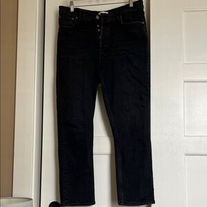 Agolde Charcoal Denim High Waisted Button Jeans